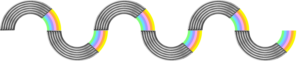 Divider in the shape of a rainbow